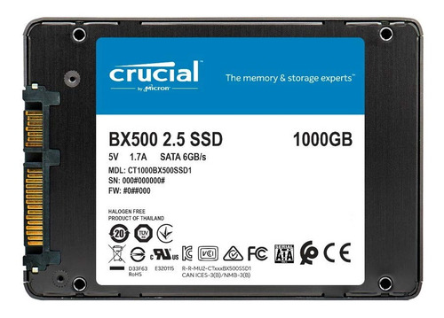 Imagen 4 de 7 de Disco sólido interno Crucial CT1000BX500SSD1 1TB