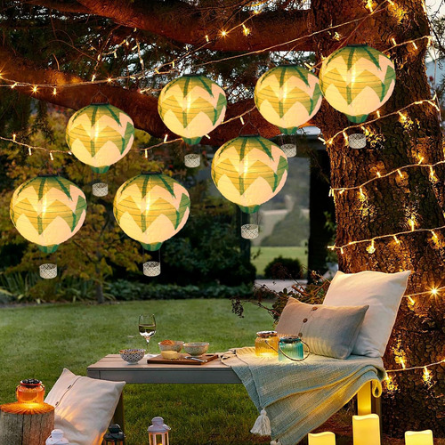 Linterna Solar Globo Aire Caliente Llama, Luces Colgantes Ex