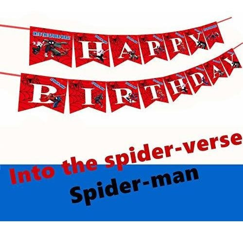 Banner De Feliz Cumpleaños De Spiderman Superhéroe Sp... 