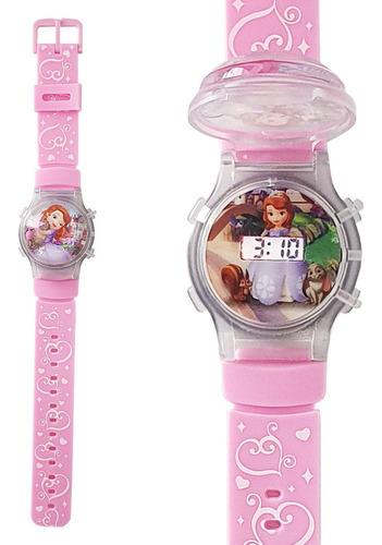 Reloj Niñas Digital Luces Tapa Infantil Princesas 3d