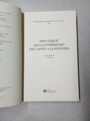 Taki Onqoy: De La Enfermedad Del Canto A La Epidemia Dibam (Usado)