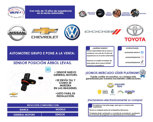 Sensor Posición Árbol Admisión Trax 2013/2014 Nuevo