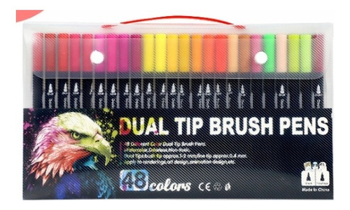 48 Colores Marcadores Plumones Punta De Pincel Dual Brush
