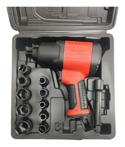 Chave Parafusadeira Pneumática Eixo De 1/2 69kgf + Kit