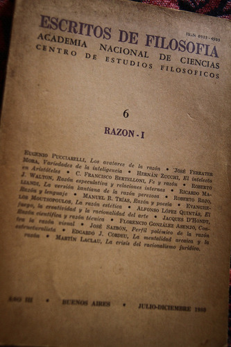 Revista Escritos De Filosofia N°6 - Razon I