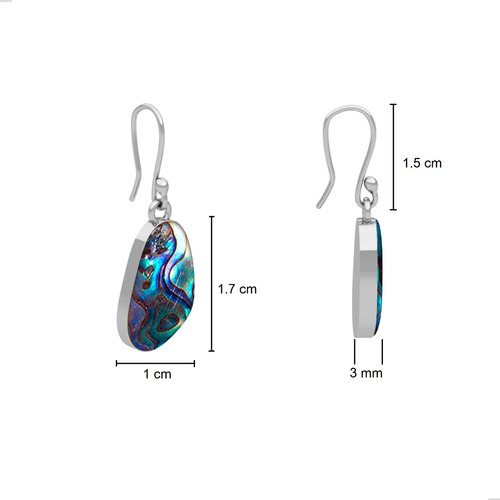 Imagen 2 de 10 de Arete Triangulo Concha Abulon De Plata.925 Agálea Joyería