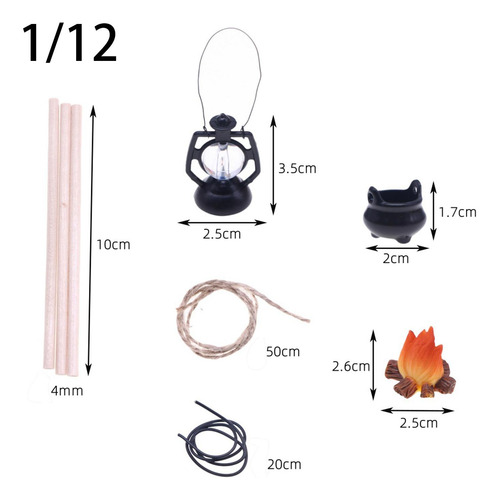3 Kits De Campamento Para Casa De Juego De Lámparas Negras