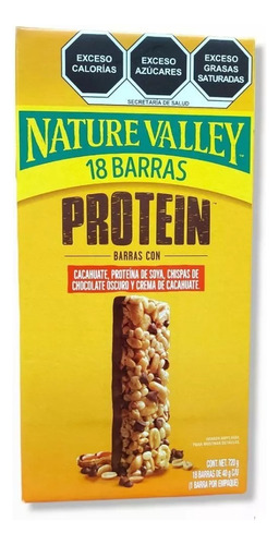 Barra proteica Nature Valley Protein sin TACC  sabor chocolate 40 g pack x 18