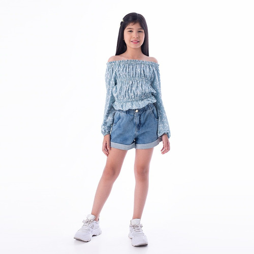 Short Denim Stretch Pionier Daleya Bleach