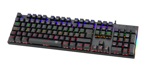 Imagen 2 de 4 de Teclado Mecánico Gamer T-dagger T-tgk310-rd Naxos Rgb Red Sw