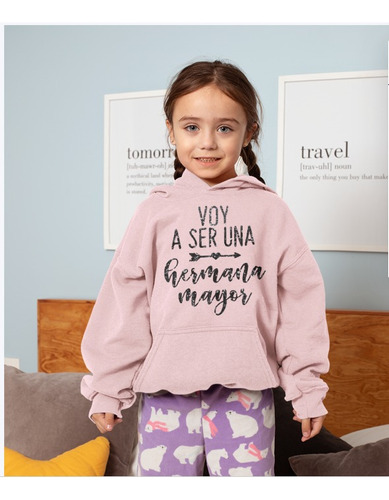 Polerón Niña Voy A Ser Una Hermana Mayor ,brillante Estampada