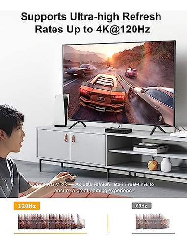 Switch Hdmi 8k@60hz 4x2 Con Audio Extractor Y Control Remoto