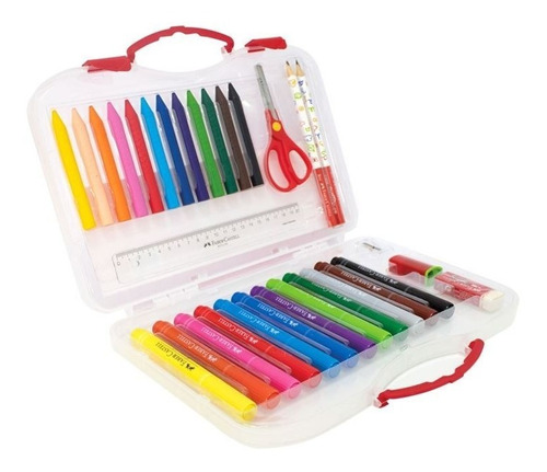 Kit De Utiles Preescolar Faber Castell Crayones Marcadores 