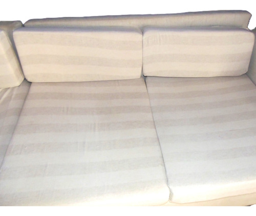 Sillón Esquinero L Natural A Rayas, De 2 Cuerpos Blanco Rayado