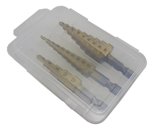 Kit 3pcs Broca Hss Hexagonal De Titânio Cônicas