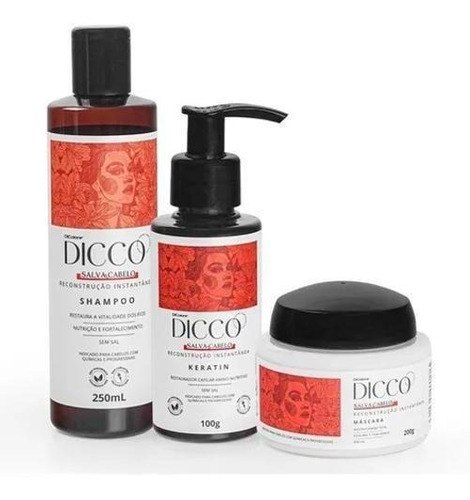 Kit Salva Cabelo Reconstrução Instantânea Dicco/dicolore 3