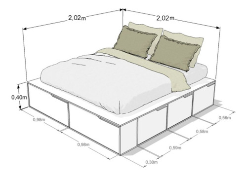 Cama Box Emc 200 Cm Blanco