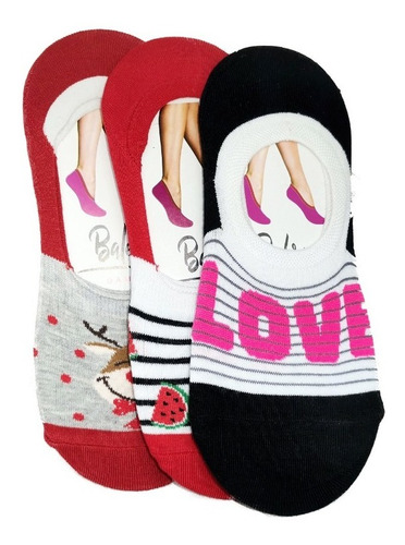 10 Calcetines Protector Invisible Con Estampado Para Dama