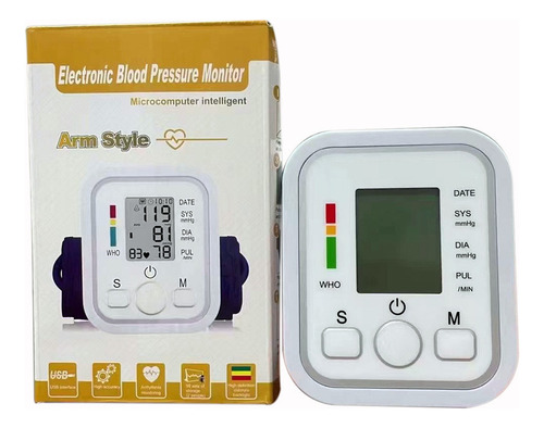 Medidor Electrónico De Presión Arterial Con Carga Usb Color Blanco