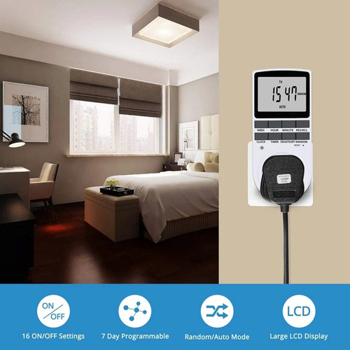 Enchufe Temporizador Digital Programable Con Pantalla Lcd Pa