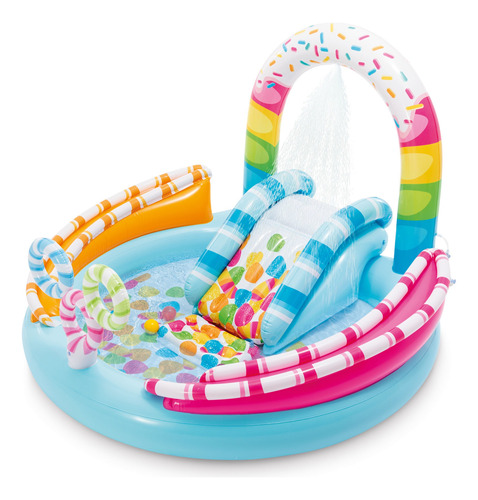 Piscina Alberca Inflable Dulces Resbaladilla Didactico Niños