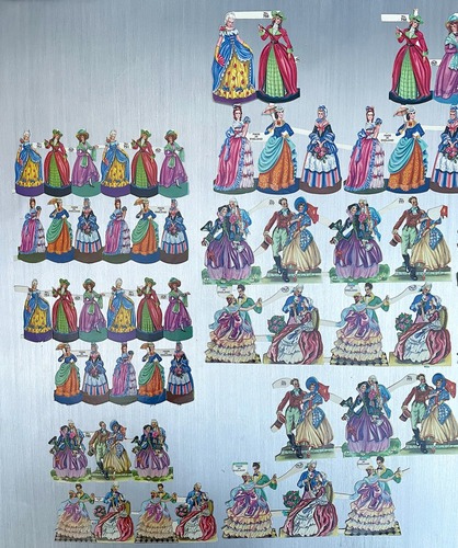 Antiguas Pegatinas Troquelados Scrapbook Parejas Princesas (Usado)