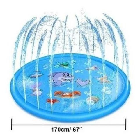 Imagen 5 de 7 de Alfombra Piscina Infantil De Agua 1,7m Rociadora Aire Libre