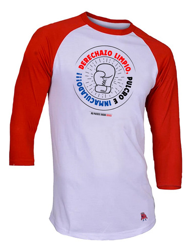 Playera Raglan Derechazo Limpio No Puedes Jugar Boxeo Hombre