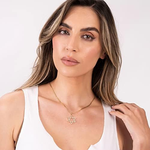 Collar Con Dije De Estrella De David De Cristal Chapado En O