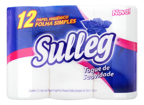 Papel higiênico Sulleg folha simples 30 m de 12 un