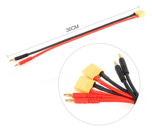 Cable Adaptador Ultra Con Conector Banana Xt90 A 4.0 Macho,