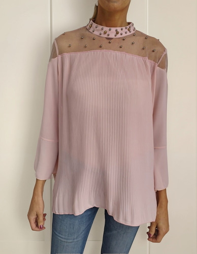 Blusa Fiesta Noche Mujer Plisada