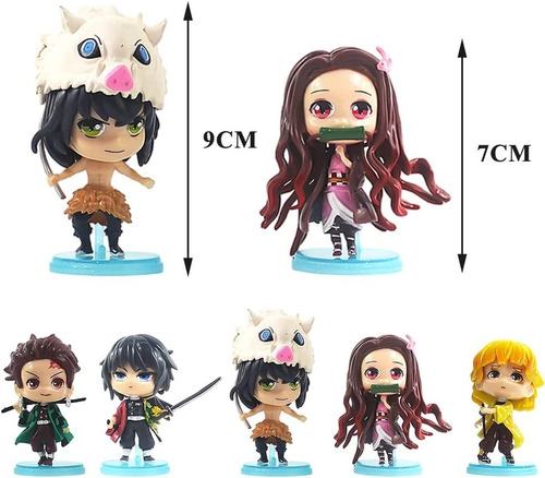 Imagen 2 de 8 de Set 5 Figuras Kimetsu No Yaiba - Demon Slayer 9cm
