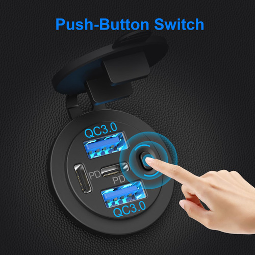 Cargador De Coche Usb C Pd 30 W 2 Puertos 3.0 12 V Impermeab Paq De 2