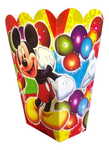 Cajas Palomeras Dulceros 10pz Mickey Mouse Fiesta Recuerdo