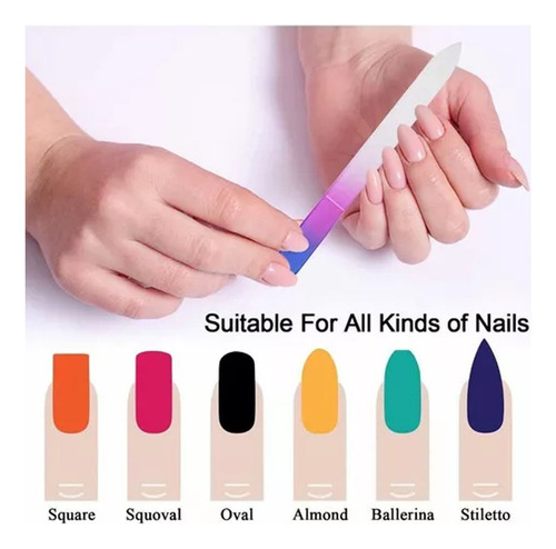 Nuevo 3 Limas De Uñas De Vidrio, Herramientas For Cortar .