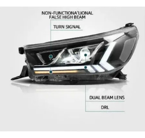 Faros Delanteros Led Para Toyota Hilux Revo 2015-2019