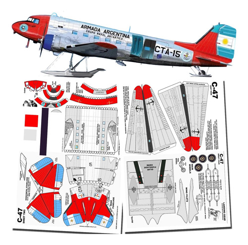 C 47 Armada Argentina 1.100 Papercraft