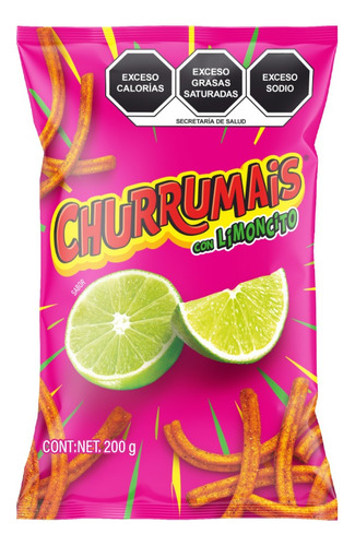 4 Pack Frituras Limon Churrumais Sabritas 185