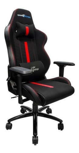 Imagen 1 de 2 de Silla de escritorio Game Factor CGC601 gamer ergonómica  negra y roja con tapizado de tela