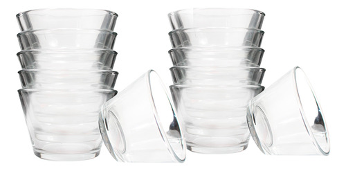 Juego De 12 Vasos De Vidrio 175 Ml Para Postres Flanera