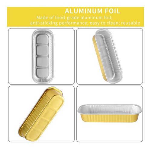 Mini Moldes For Pan Desechables Con Tapa, 50 Piezas