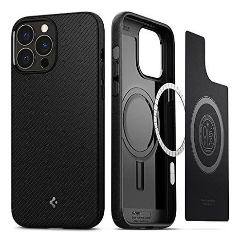 Funda iPhone 13 Pro Max Spigen Mag Armor Matte Black 