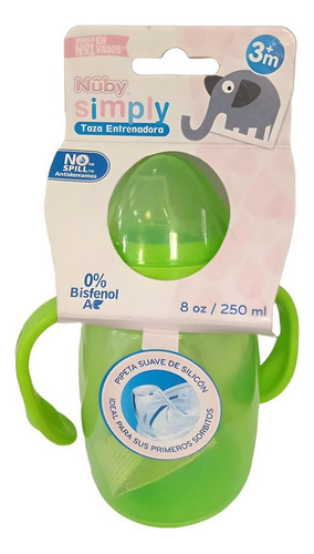 Taza Inclinada Nuby Simply 8oz Verde