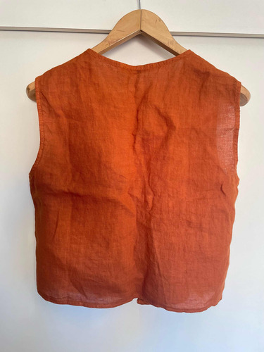 Chaleco En Lino Marca Manos Del Uruguay Talle S/m