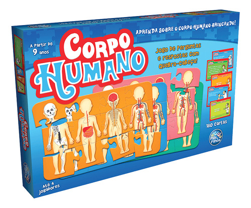 Jogo Corpo Humano 180 Cartas + Quebra Cabeça