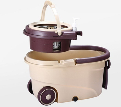 Imagen 2 de 9 de Mopa Trapeador Giratoria 360 Cetrifugadora Acero Removible
