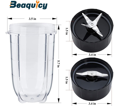 Beaquicy Mb1001 - Juego De 2 Tazas De 16 Oz Con Cuchilla Cru