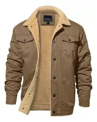 Chaqueta Cálida Con Forro Polar Para Hombre