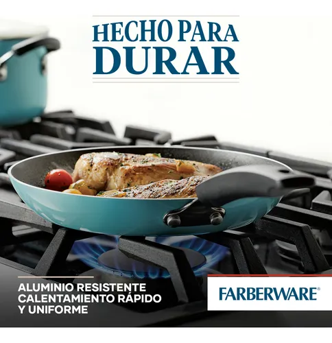 Farberware Easy Clean Batería Antiadherente 12p Azul